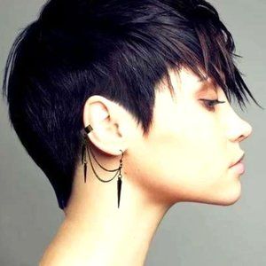 Gunmetal Spike Ear Cuff and Earrings Set